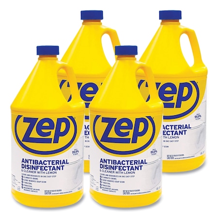 Zep Cleaners & Detergents, 1 gal. Bottle, Lemon, 4 PK ZUBAC128